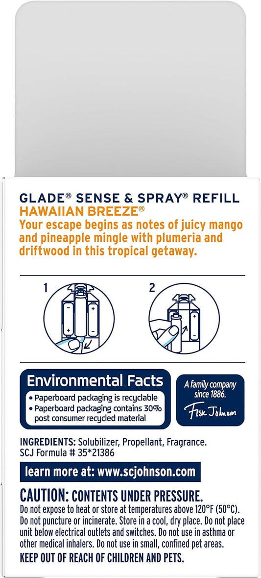 Glade Sense & Spray Refill, Hawaiian Breeze, 0.43 Oz