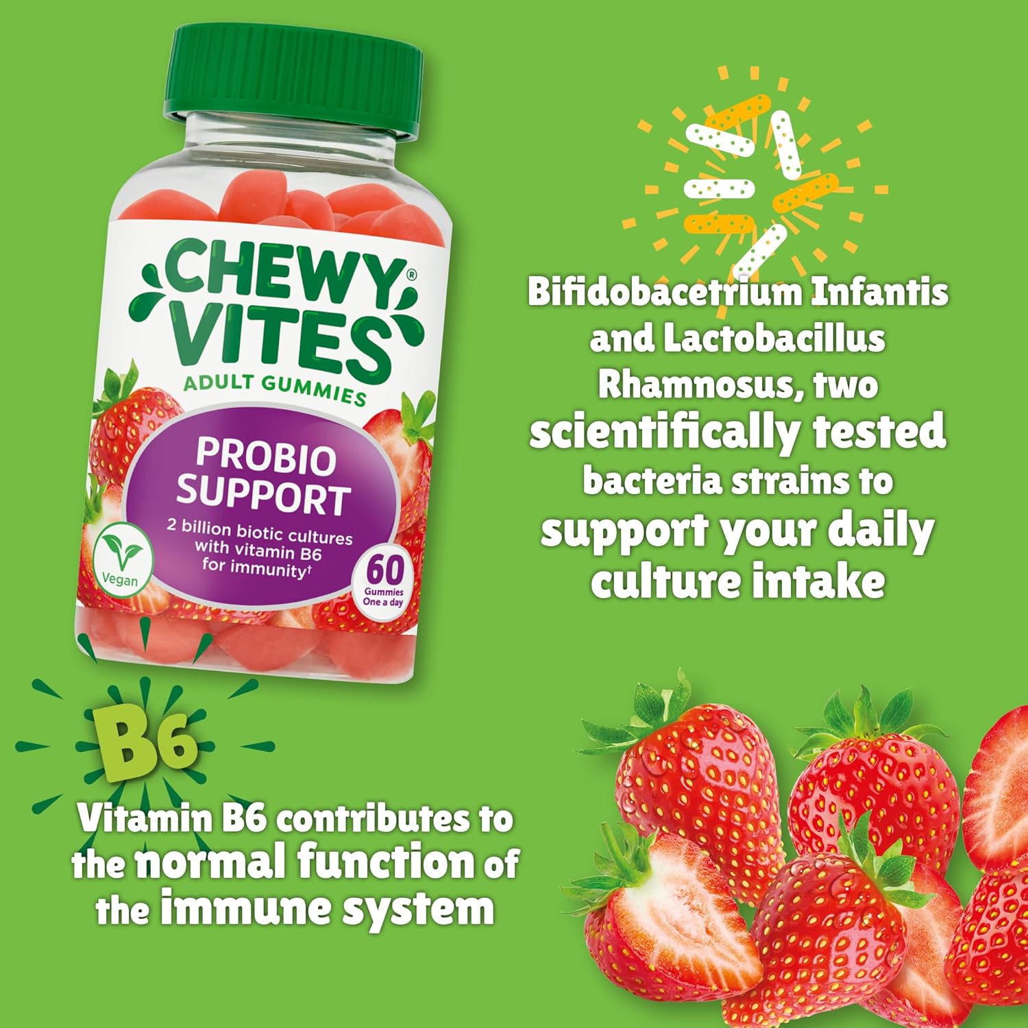 Chewy Vites Adult Super Immune, 60 Multivitamin Gummies, Extra-Strength Vitamin D 2000 IU, 200mg Vitamin C, 8mg Zinc, Elderberry, 2 Months Supply, Real Fruit Juice, Vegan, Elderberry Flavour : Amazon.co.uk: Health & Personal Care