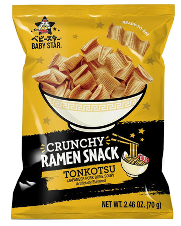 Baby Star Crunchy Ramen Snack Wide | Tonkotsu 2.46Oz (6 Pack) | Delicious Dry Ramen Snack Packs…