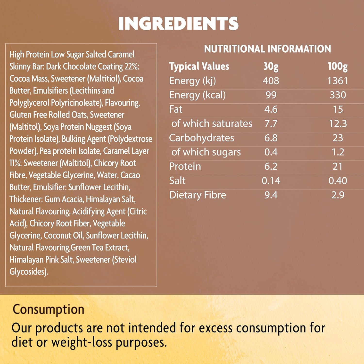 Skinny Food Co Low Calorie Protein Bars 12 x 60g - 12g Protein - Salted Caramel Low Sugar Protein Bars - Vegetarian & Vegan - Gluten-Free & Coeliac Friendly - High Protein Snacks : Amazon.co.uk: Health & Personal Care
