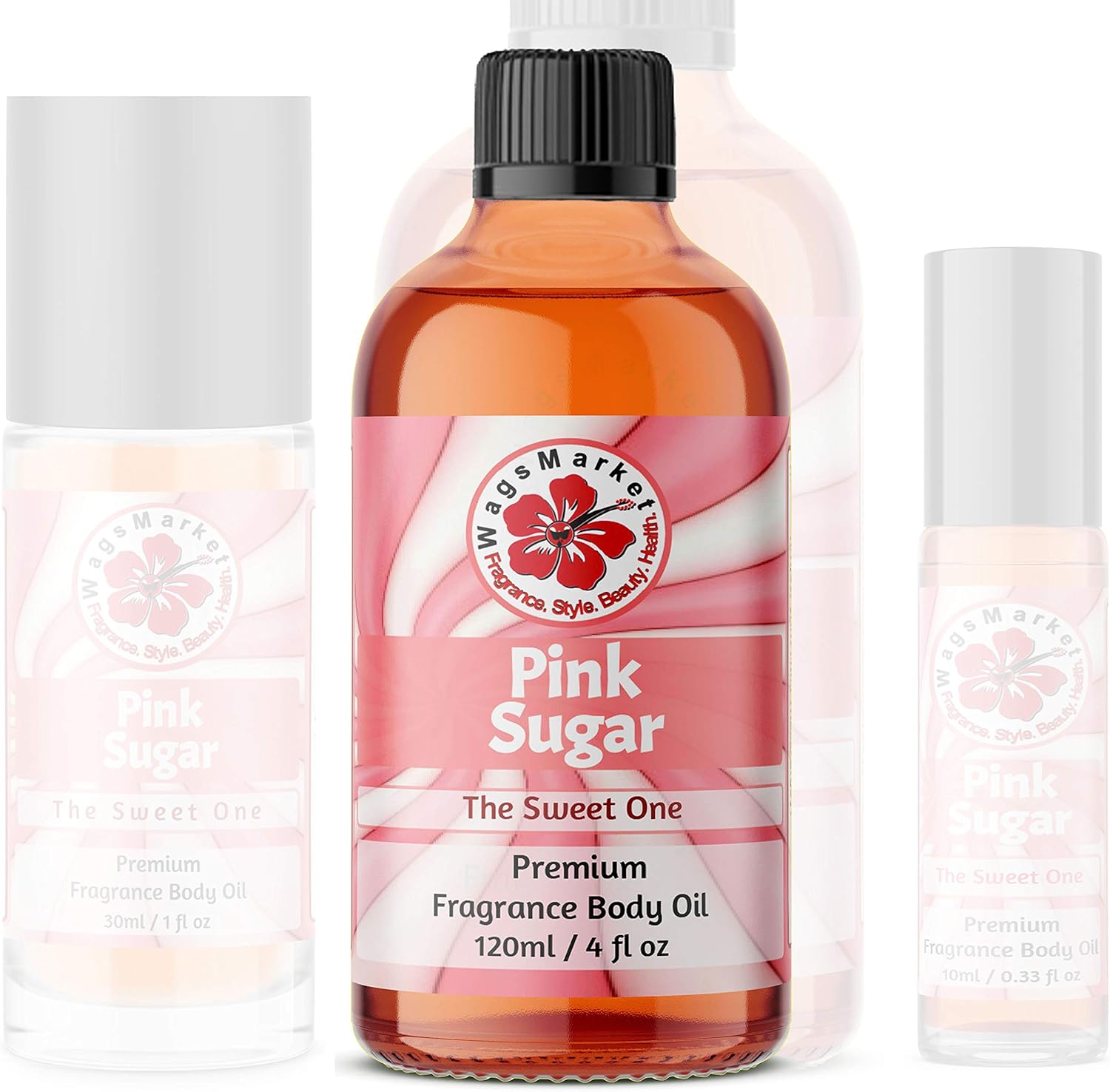 Wagsmarket - Pink Sugar Perfume Oil, Choose From 0.33Oz Roll On To 4Oz Glass Bottle (4Oz Glass Bottle) : Beauty & Personal Care