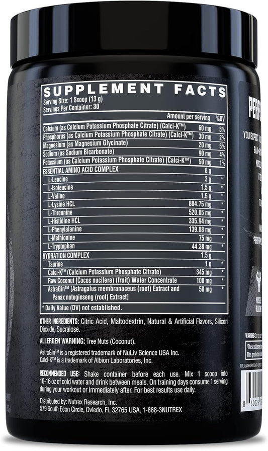 Nutrex Research Eaa Hydration | Eaas + Bcaa Powder | Muscle Recovery, Strength, Muscle Building, Endurance | 8G Essential Amino Acids + Electrolytes | 30 Servings (Fruit Punch)