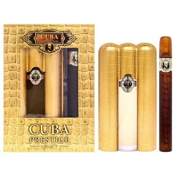 Cuba Prestige Legacy 2 Pieces Gift Set For Men, (3.0 Ounce Eau De Toilette Spray + 1.17 Ounce Eau De Toilette Spray)