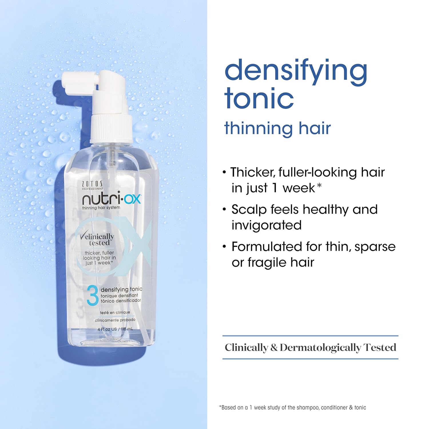 NUTRI-OX Starter Kit for Thinning Hair | Thicker, Fuller-Looking Hair | Peppermint | Clinically & Dermatologically Tested | 30 Day Supply : Beauty & Personal Care