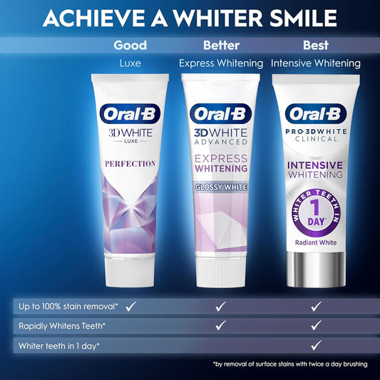 Oral-B 3D White Advanced Luxe Perfection Toothpaste 12 X 75Ml Multipack