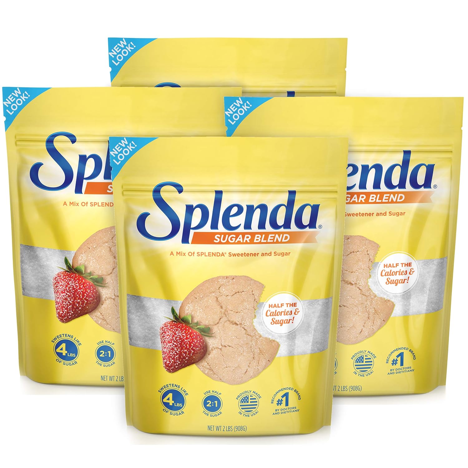 Splenda Low Calorie Sweetener For Baking, Sugar Blend, Resealable Bag, 32 Ounce (2 Pound (Pack Of 4))