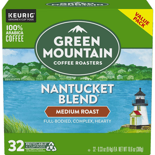 Green Mountain Coffee Roasters Nantucket Blend, Single-Serve Coffee K-Cup Pods, Medium Roast, 32 Count