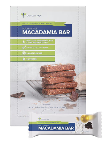 Gundry MD Polyphenol Rich Macadamia Nut Bars, 12 Pack