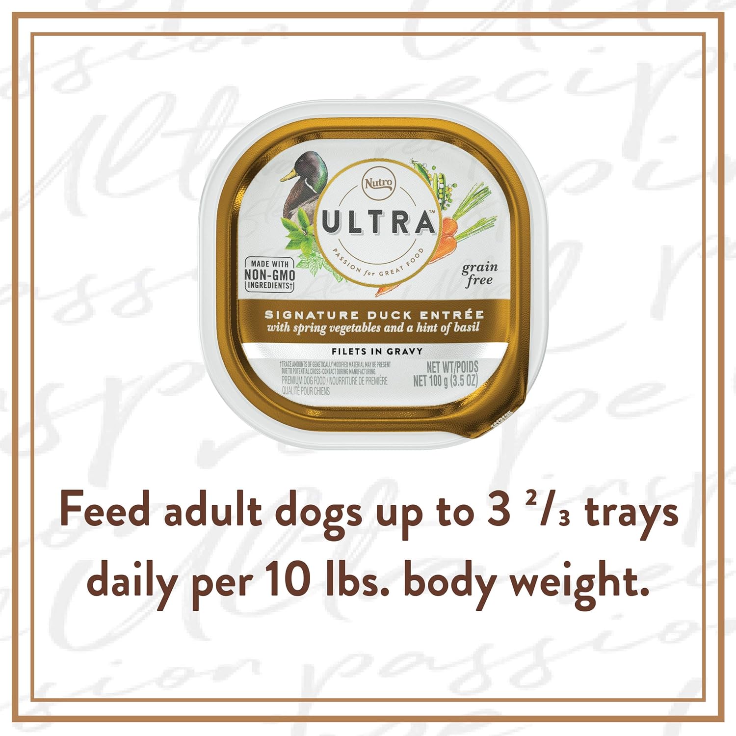 NUTRO ULTRA Grain Free Adult Soft Wet Dog Food Filets in Gravy Signature Duck Entrée With Spring Vegetables and a Hint of Basil, (24) 3.5 oz. Trays: Pet Supplies: Amazon.com