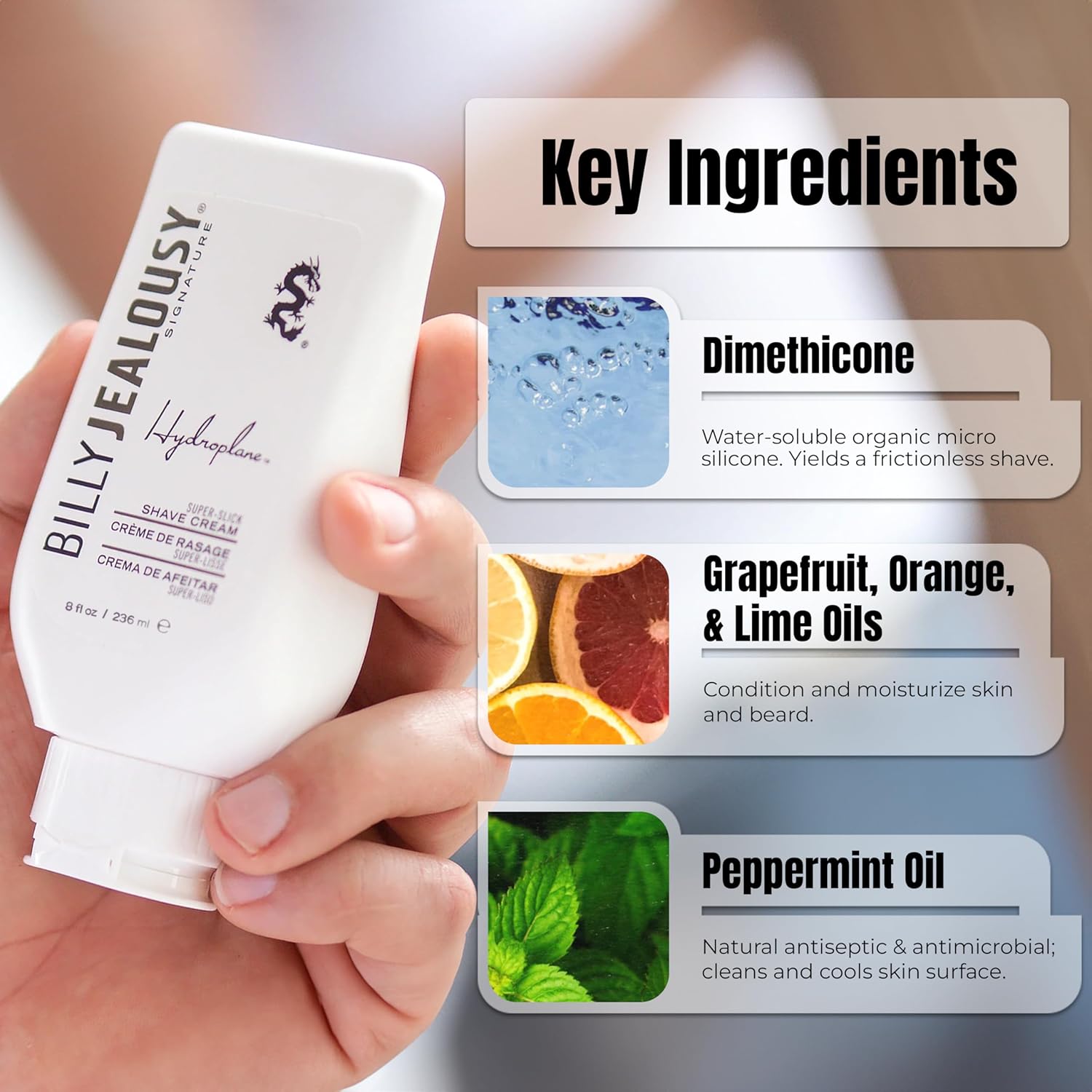 Billy Jealousy Hydroplane Super Slick Shave Cream, 8 Fl Oz (Pack Of 1) : Beauty & Personal Care