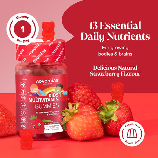 Kids Multivitamin Gummies - 13 Essential Kids Vitamins – 1 Month Supply - Chewable Multivitamins Gummies 3-12 And Older - Childrens Vitamins Gummies - Novomins