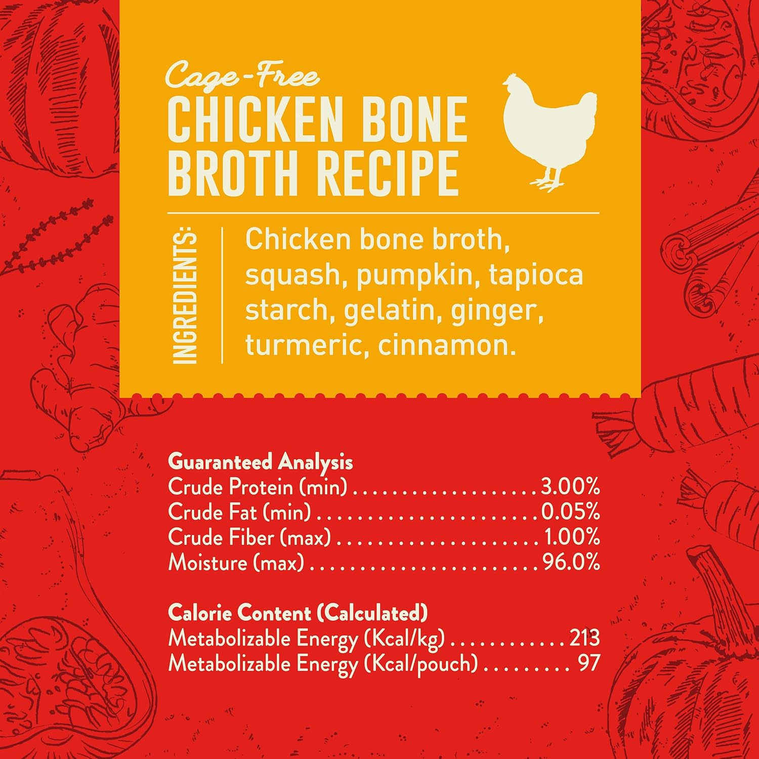Stella & Chewy's Bountiful Bone Broth Cage-Free Chicken Recipe Meal Topper for Dogs, 16 oz. Resealable Pouch (Pack of 6) : Pet Supplies