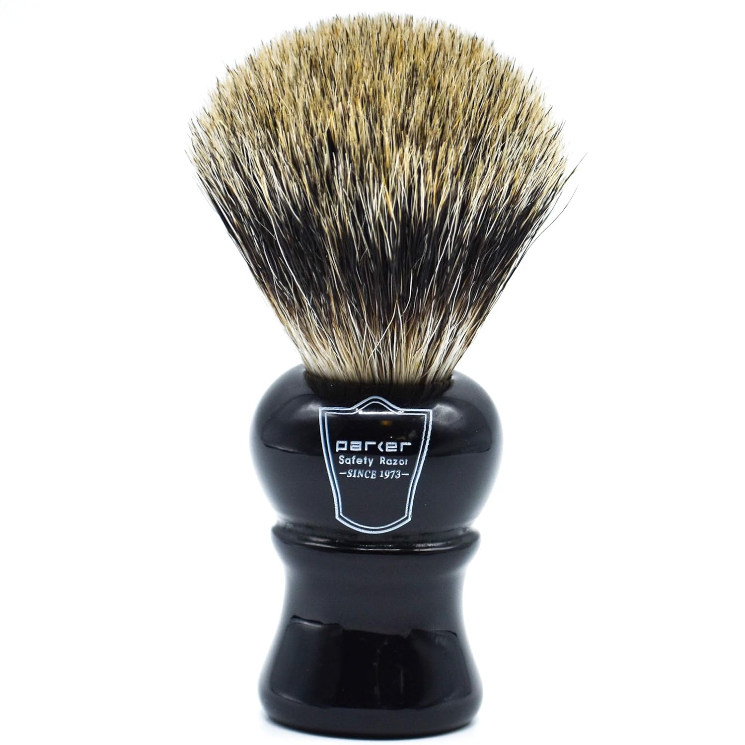 Parker Long-Loft 3-Band Pure Badger Bristle Shaving Brush – Premium Soft Bristle Brush For Rich Lather With Shaving Soaps & Creams