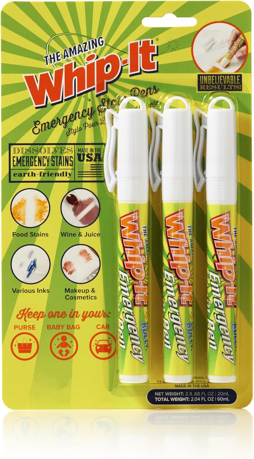 Whip-It Emergency Stain Removing Pens (3 PACK) : Health & Household