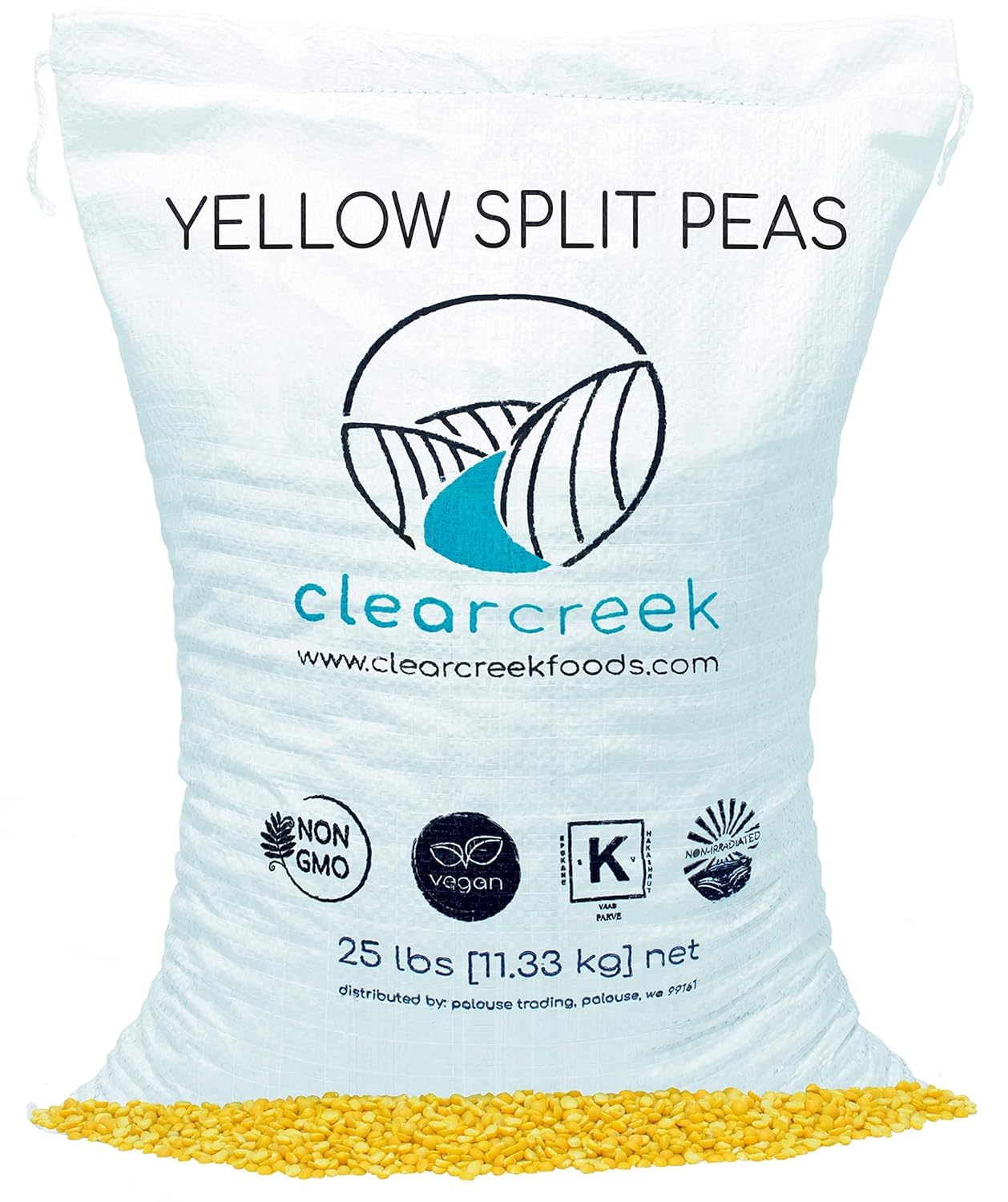 Idaho Yellow Split Peas | 25 lb Bag | Non-GMO | Kosher | Vegan | Dried | High in Fiber and Protein | Non-Irradiated