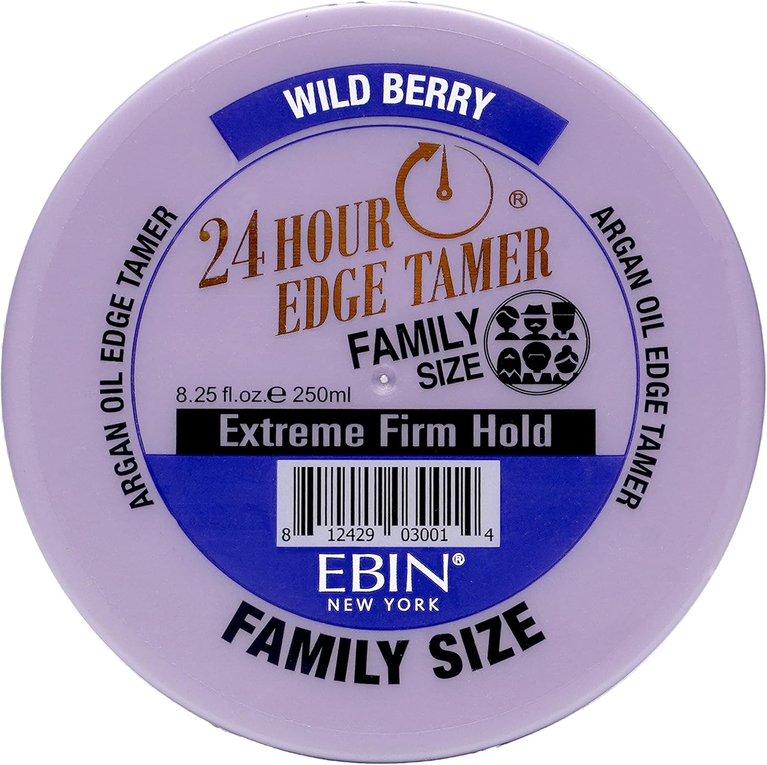 Ebin New York 24 Hour Edge Tamer Refresh – Extreme Firm Hold, 8.25 Oz, Wild Berry – No Flaking, No White Residue, Shine And Smooth With Argan Oil & Castor Oil
