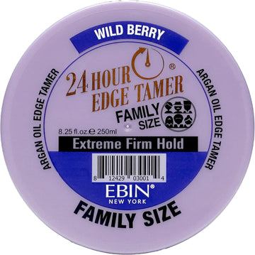 Ebin New York 24 Hour Edge Tamer Refresh – Extreme Firm Hold, 8.25 Oz, Wild Berry – No Flaking, No White Residue, Shine And Smooth With Argan Oil & Castor Oil