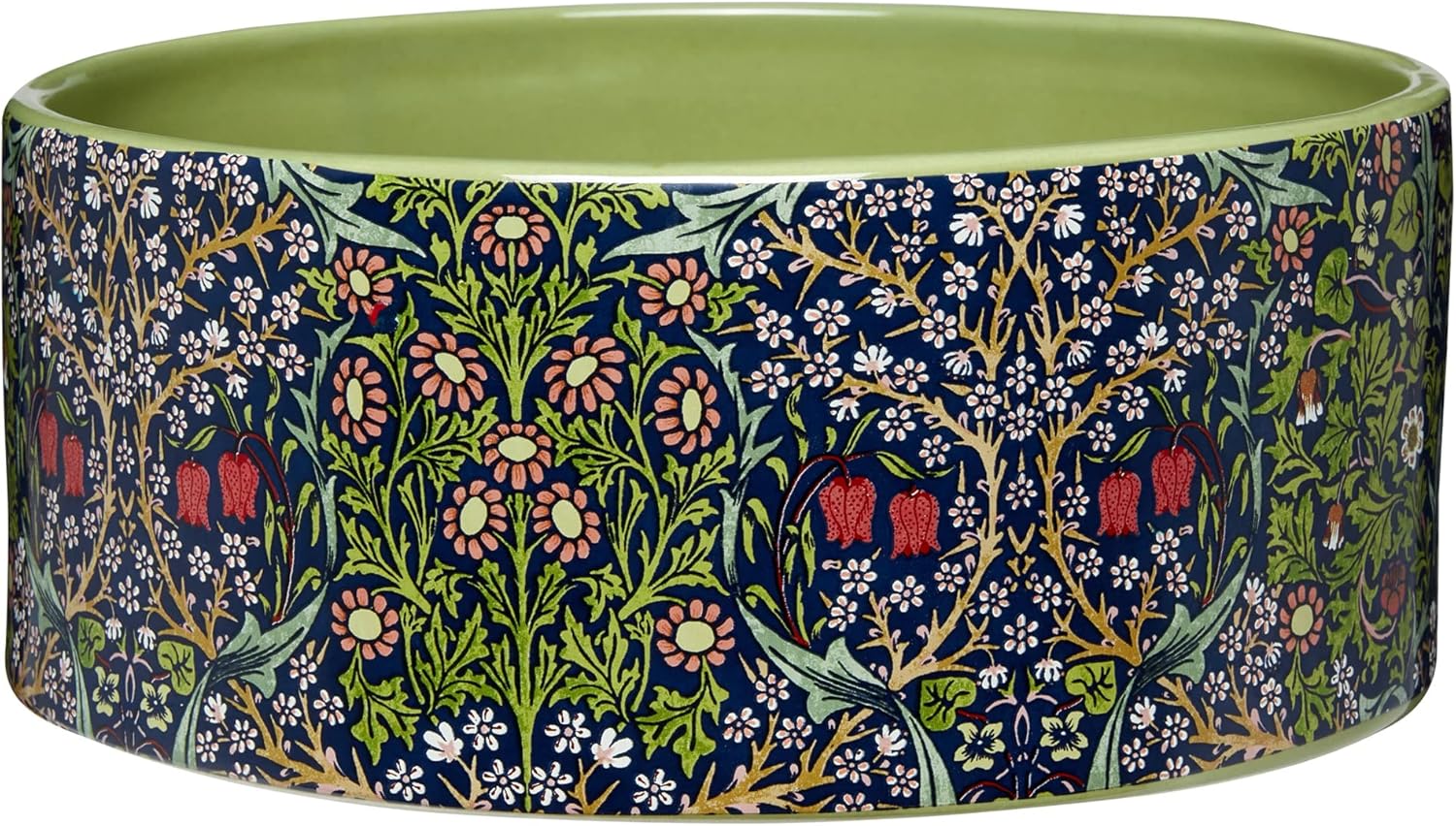 William Morris At Home Canine Companion Ceramic Dog Feeding Bowl | Prevent Spilling Or Tipping | Pet Bowl | Slow Feeder Dog Bowl |Pet Water Bowl |Dimensions: 18.5Cm X 7.7Cm