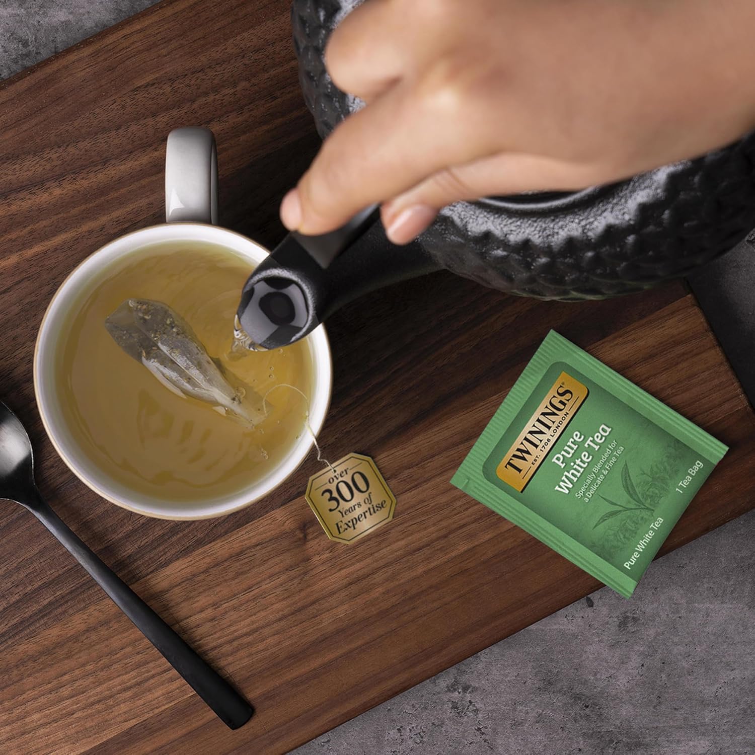 Twinings Pure White Tea Bags - Delicate Caffeinated Tea Made From Fresh White Tea Leaves, Perfect For Hot Or Iced Tea, 20 Count (Pack Of 2)