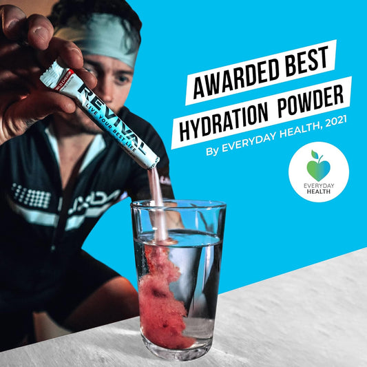 Revival Rapid Rehydration Electrolytes Powder - High Strength Vitamin C, B1, B3, B5, B12 Supplement Sachet Drink, Effervescent Electrolyte Hydration Tablets - 6 Pack Watermelon