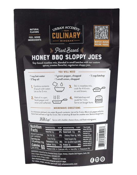 Urban Accents Sloppy Joe Plant Based Meatless Mix – Gluten Free Plant Based Protein & Seasoning Blend, 3-pack