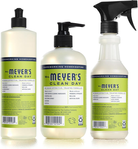 Mrs. Meyer'S Clean Day Kitchen Essentials Set, Includes: Hand Soap, Dish Soap, And All Purpose Cleaner, Lemon Verbena, 3 Count Pack