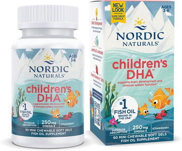 Nordic Naturals Children’s DHA, Strawberry - 90 Mini Chewable Soft Gel