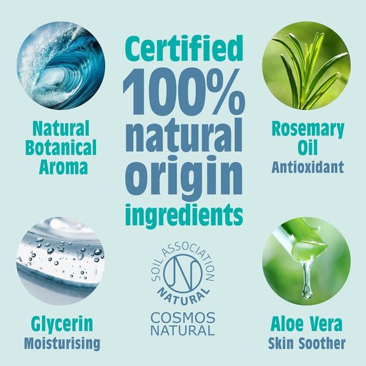 Salt Of The Earth - Natural Deodorant Roll On Refill Bottle, X7 Uses - Ocean & Coconut - Vegan, Long Lasting Protection, Leaping Bunny Approved, Made In The Uk - 525Ml