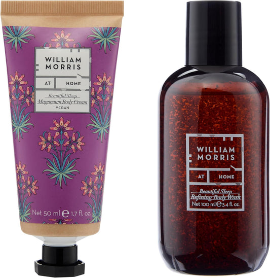 William Morris At Home Body Wash 100Ml, Magnesium Cream 50Ml, Soft Skin Moisturiser, Sleep Inducing Fragrance, Travel Size, Cruelty And Vegan Friendly, Beauty Gift For Her