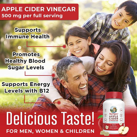 Maryruth Organics Apple Cider Vinegar Gummies | Acv Gummies For Immune Support | Vegan | Non-Gmo | Gluten Free | 60 Count