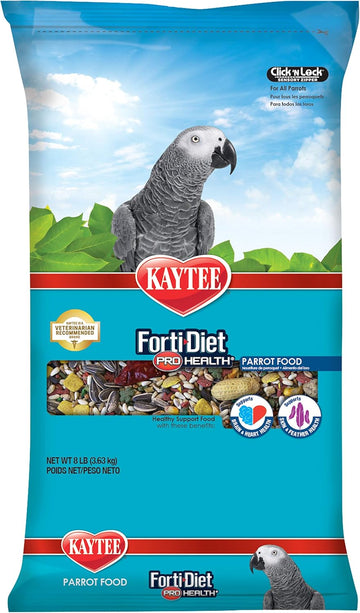 Kaytee Forti-Diet Pro Health Pet Parrot Bird Food, 8 Pound