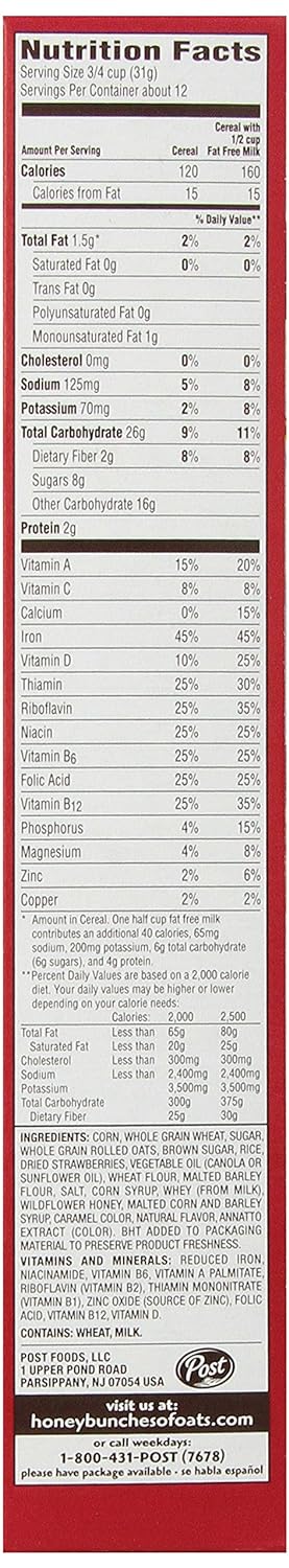 Honey Bunches of Oats Cereal with Real Strawberries, 13 oz