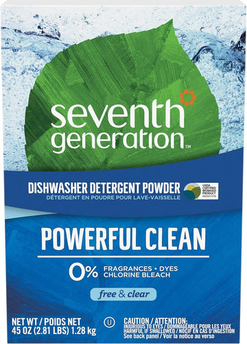Seventh Generation Dishwasher Detergent Powder, Free & Clear, 45 oz