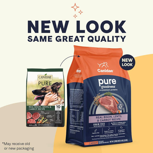 Canidae Pure Real Bison, Lentil & Carrot Recipe Adult Dry Dog 10 Lb