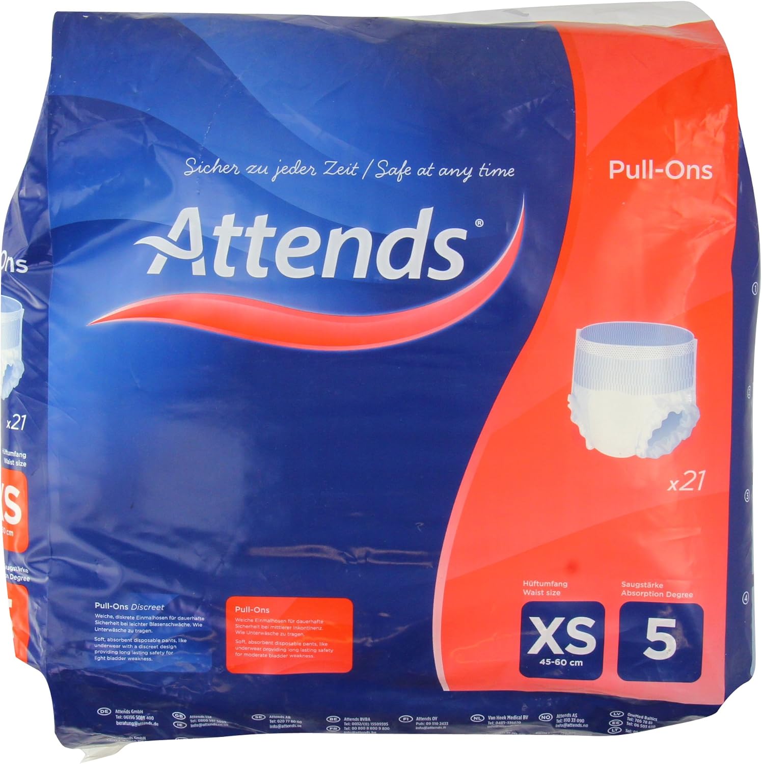 Attends Pull-Ons - 5 Extra Small - Pack Size: 84 (21X4)