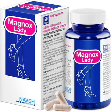 Magnox® Lady Magnesium Supplement | Menopause And Pms Support Supplement For Women | Magnesium Complex With Vitamins B6, B1, B12, D, Zinc | High-Absorption Dead Sea Organic | 60 Vegetarian Capsules
