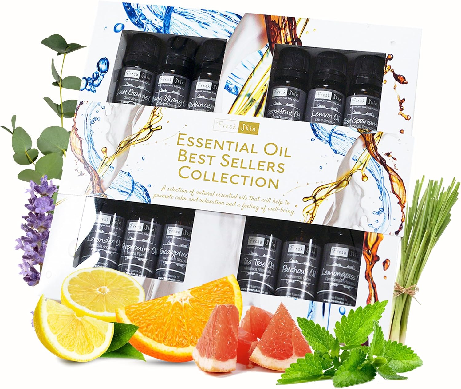Freshskin Essential Oil Gift Pack – Collection Of Essential Oils – Includes 40 Page Booklet – Uk Manufactured - For Men And Women