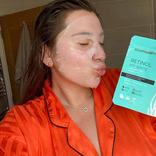 Beautypro Retinol Face Mask Anti Ageing Blemish Control Hydrating Organic Pine Oil & Wild Yam Natural Vegan Skincare 100% Plant Based Multi Award Winning Brand