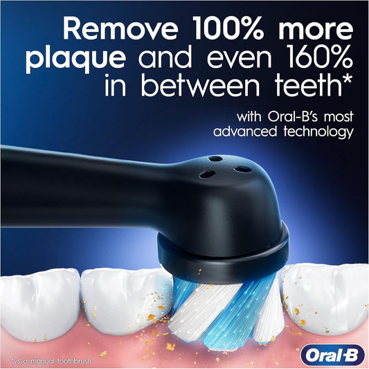 Oral-B Io4 Electric Toothbrushes For Adults, 1 Toothbrush Head & Travel Case, 4 Modes With Teeth Whitening, Uk 2 Pin Plug, Black, Oral B Io4
