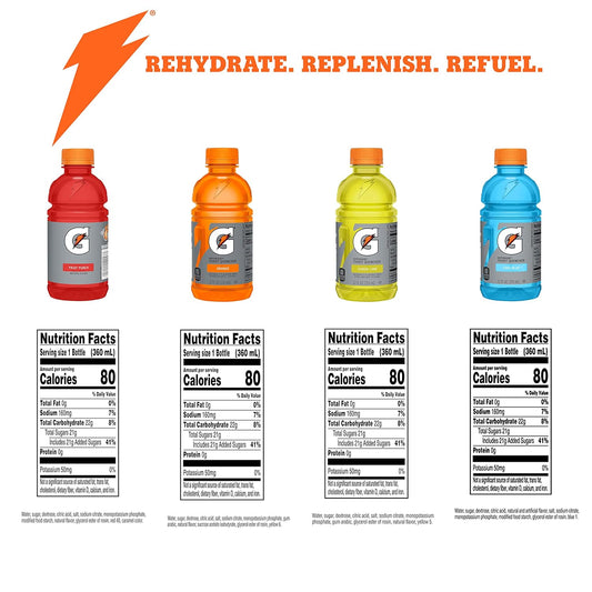 Gatorade Classic Thirst Quencher, Variety Pack, 12 Fl Oz (Pack Of 24)