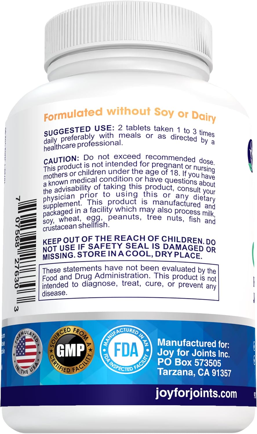 Vitality Span Glucosamine Chondroitin Advanced Joint Support Tripple Strength Joint Supplement For Men And Women, Made In Usa, 90 Vegetable Tablets : Health & Household