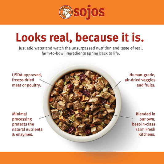 Sojos Complete Beef Recipe Adult Grain-Free Freeze-Dried Raw Dog Food, 7 Pound Bag