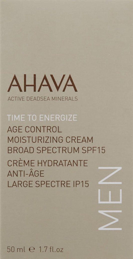 Ahava Men'S Age Control Moisturizing Cream, Broad Spectrum Spf15 - Fast-Absorbing Silky Hydrating Lotion, Protects From Premature Aging Signs Of Uva/B Rays, Enriched With Exclusive Osmoter, 1.7 Fl.Oz