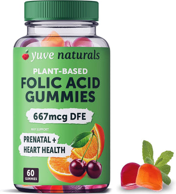 Yuve Prenatal Gummies For Women – Folic Acid 667 Mcg Dfe – Pregnancy Vitamins Gummies – Hormonal Support & Folate Acid – Vegan & Natural – 60 Ct