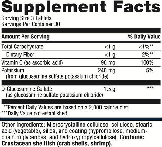 Metagenics Glucosamine Sulfate - Joint Health & Cartilage Health Supplement* - With Vitamin C, Potassium & D-Glucosamine Sulfate - 90 Tablets