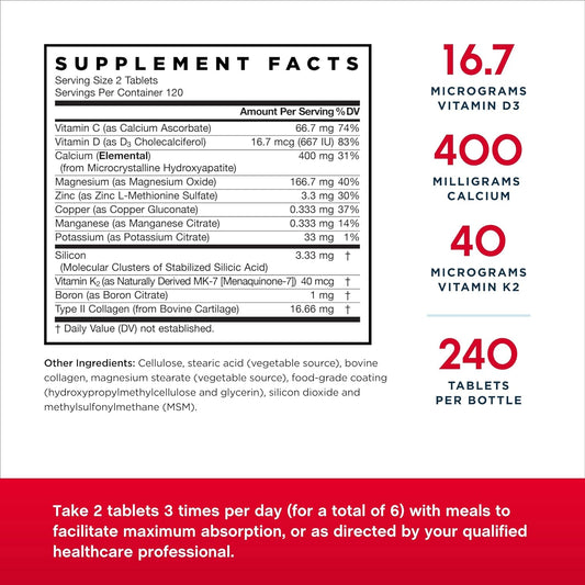 Jarrow Formulas Ultra Boneup - 240 Tablets, Pack Of 2 - Powerful, Multinutrient Bone Health Formula - Includes More Mk-7 & Jarrosil Activated Silicon For Added Bone Support - 240 Total Servings