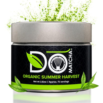 Domatcha, Organic Summer Harvest Matcha Powder, Authentic Japanese Green Tea, Latte Grade, 2.82 Oz