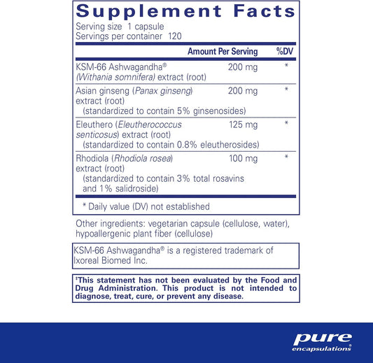 Pure Encapsulations Energy Xtra | Adaptogen Formula For Stamina* | 120 Capsules