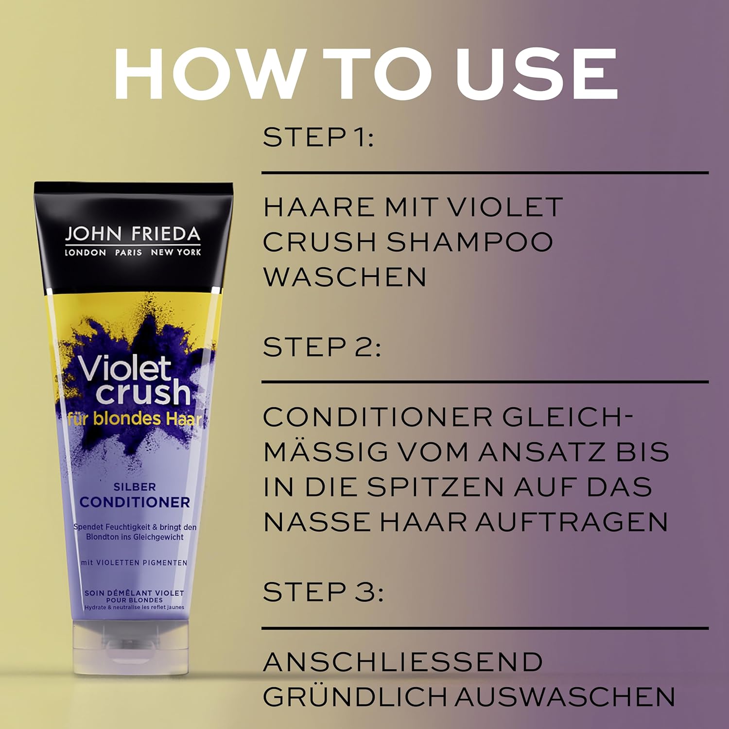 John Frieda Violet Crush for Blondes Toning Conditioner for Blonde Hair, Purple Conditioner for Blondes 250 ml : Amazon.co.uk: Beauty