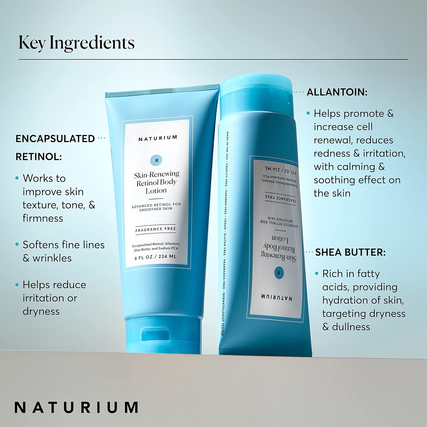 Naturium Skin-Renewing Retinol Body Lotion, Advanced Firming Anti-Aging Skin Care, with Encapsulated Retinol & Shea Butter, 8 oz : Beauty & Personal Care